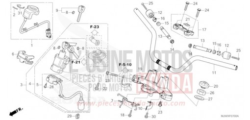 TUYAU DE GUIDON/PONT SUPERIEUR CB500XAJ de 2018